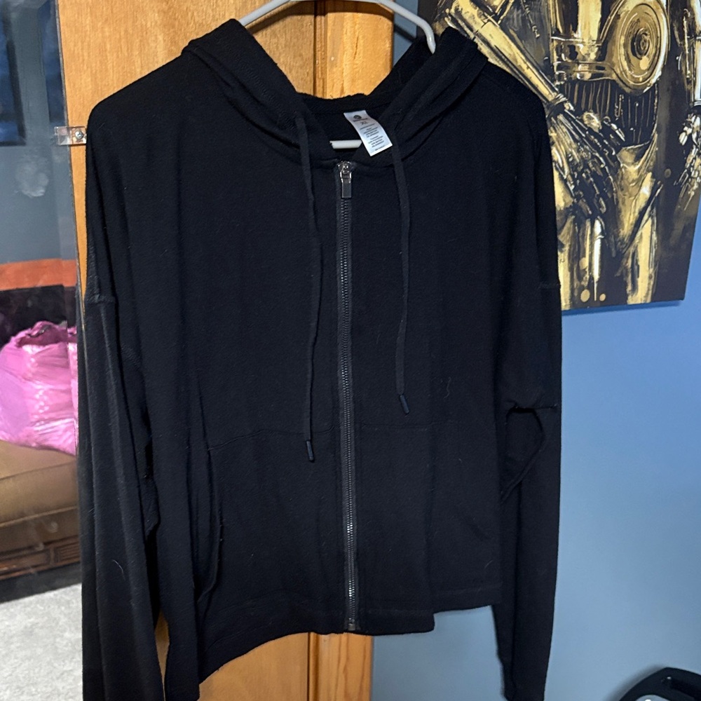 90 Degree By Reflex Black Women's Zip-Up Hoodie